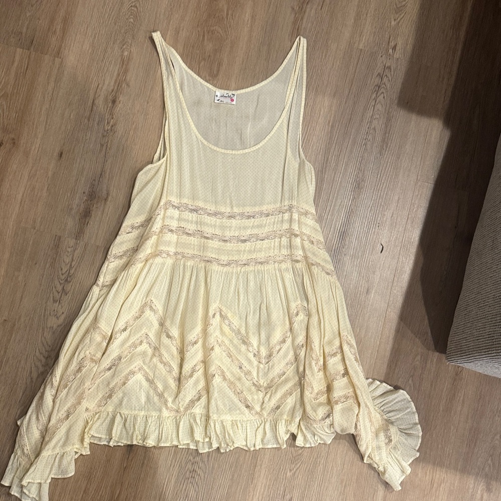 Free People Cream Flowy Tunic